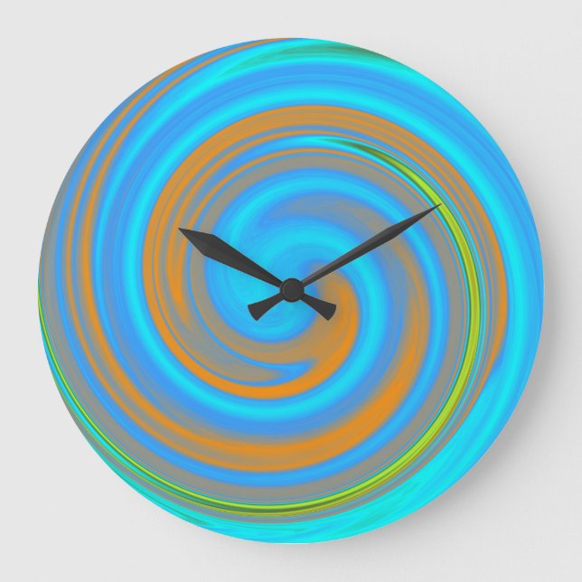 Modern Swirl Abstract Art #44 Large Clock (Front)