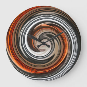 Modern Swirl Abstract Art #5 Large Clock