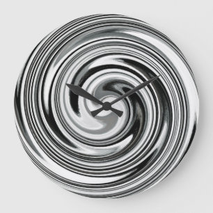 Modern Swirl Abstract Art #7 Large Clock