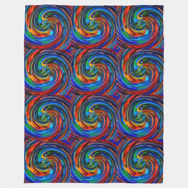 Modern Swirl Abstract Art #8 Fleece Blanket (Front)