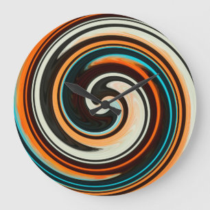 Modern Swirl Abstract Art #9 Large Clock