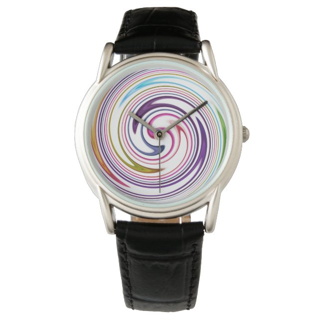 Modern Swirl Abstract Art Watch (Front)