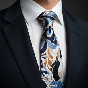 Modern Swirl Art Deco Pattern Tie