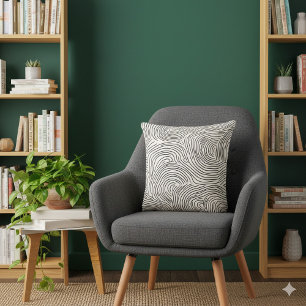 Modern Swirl Black & white flowing pattern Cushion