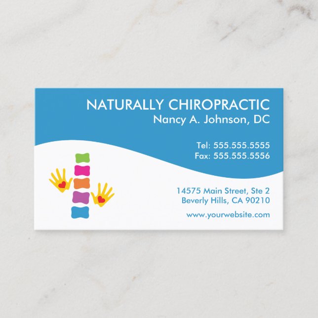 Modern Swirl Chiropractic Business Cards (Front)