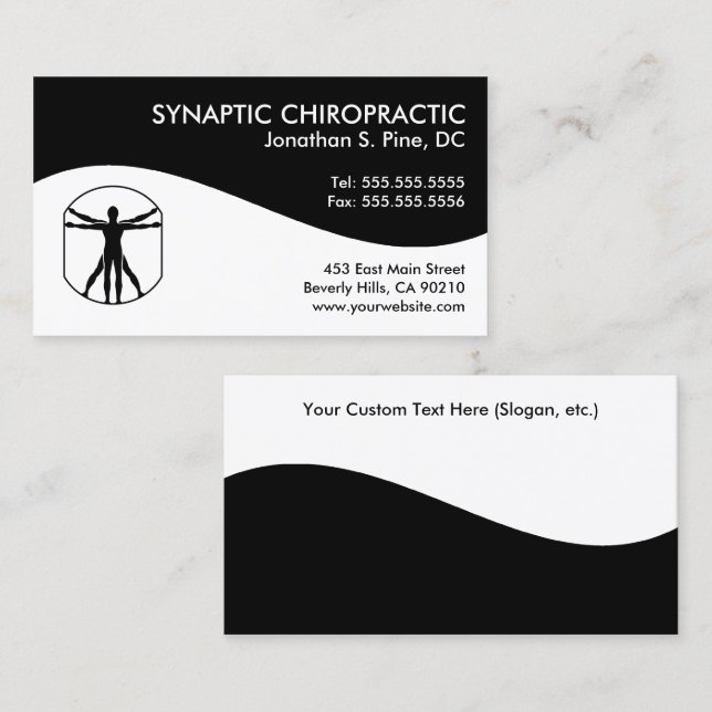 Modern Swirl Chiropractic Business Cards (Front/Back)