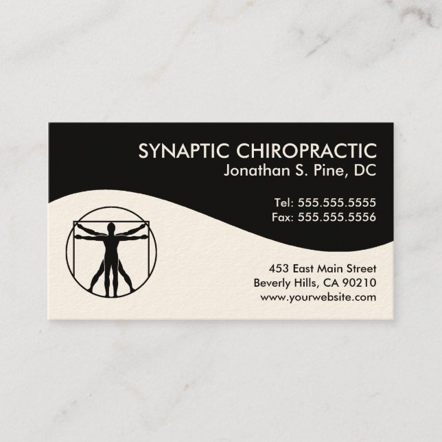 Modern Swirl Chiropractic Business Cards (Front)