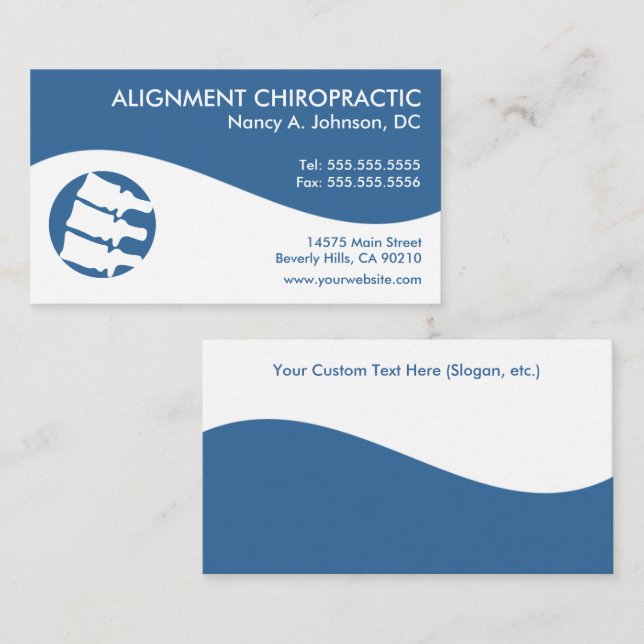 Modern Swirl Chiropractic Business Cards (Front/Back)