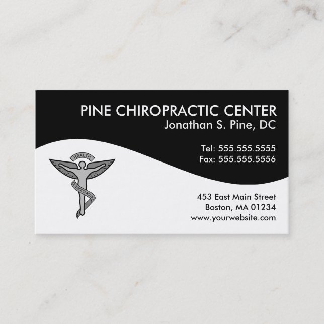 Modern Swirl Chiropractic Business Cards (Front)