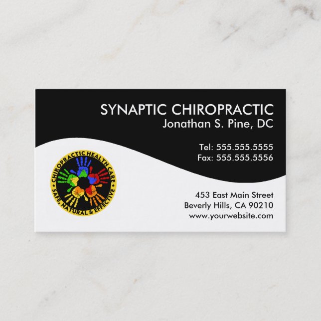 Modern Swirl Chiropractic Business Cards (Front)