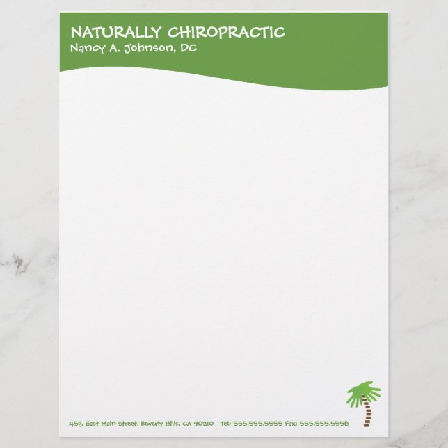 Modern Swirl Chiropractic Letterhead (Front)