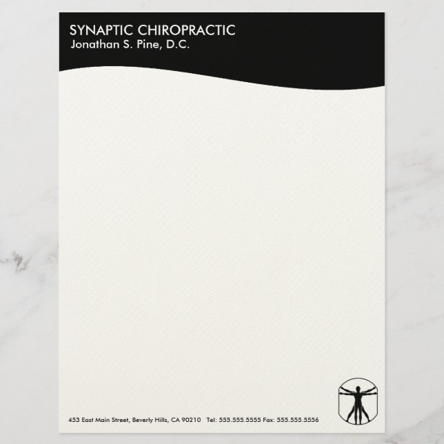 Modern Swirl Chiropractic Letterhead (Front)