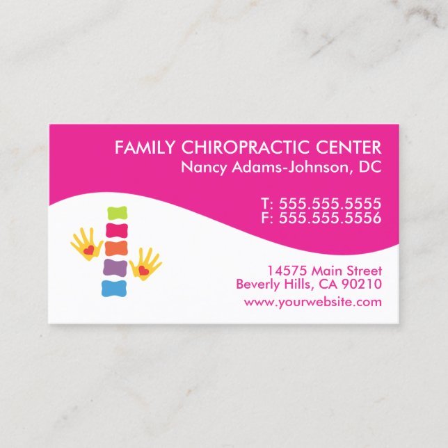 Modern Swirl Colourful Chiropractic Business Cards (Front)