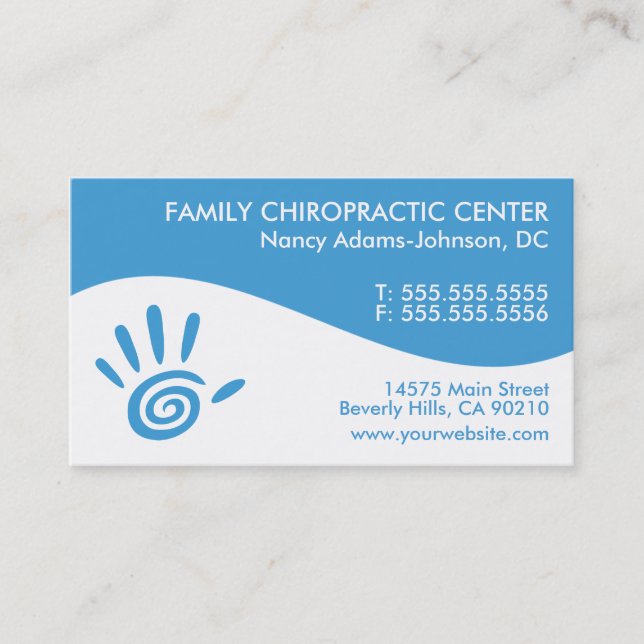 Modern Swirl Colourful Chiropractic Business Cards (Front)