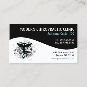 Modern Swirl Feminine Chiropractic Business Cards