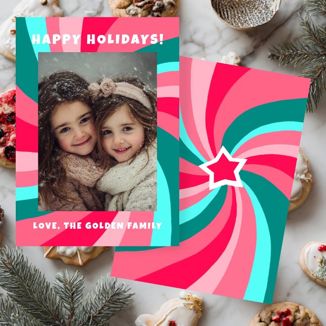 Modern Swirl HAPPY HOLIDAYS CUSTOM PHOTO Holiday Card (Modern Swirl HAPPY HOLIDAYS CUSTOM PHOTO Holiday Card
)