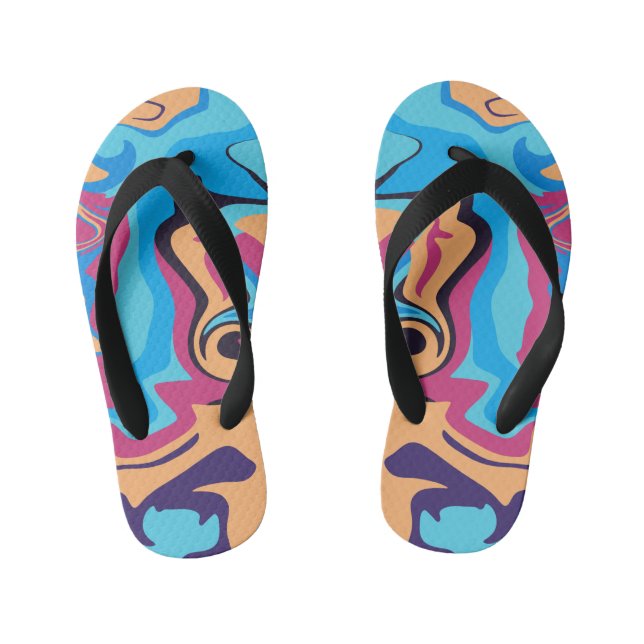 Modern Swirl Kid's Flip Flops (Footbed)