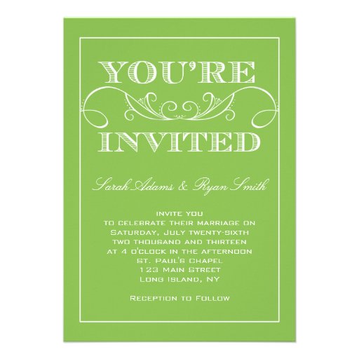 Lime Green Wedding Invitations 8