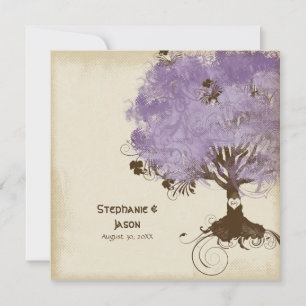 Modern Swirl Scroll Tree of Life Spring Summer Art Invitation
