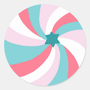 Modern Swirl Star of David Bar Bar Mitzvah Custom Classic Round Sticker