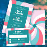Modern Swirl Star of David Custom Bar Bat Mitzvah RSVP Card<br><div class="desc">Perfect RSVP card for a bat mitzvah, bar mitzvah or other Jewish celebration! Hand made art for you. FULLY CUSTOMIZABLE! Click on “Personalise” above to edit the text. Click "edit using design tool" to adjust the fonts, colours and placements and to delete the back side design if you prefer. Also...</div>