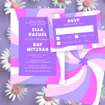 Modern Swirl Star of David Custom Bar Bat Mitzvah RSVP Card<br><div class="desc">Perfect RSVP card for a bat mitzvah, bar mitzvah or other Jewish celebration! Hand made art for you. FULLY CUSTOMIZABLE! Click on “Personalise” above to edit the text. Click "edit using design tool" to adjust the fonts, colours and placements and to delete the back side design if you prefer. Also...</div>