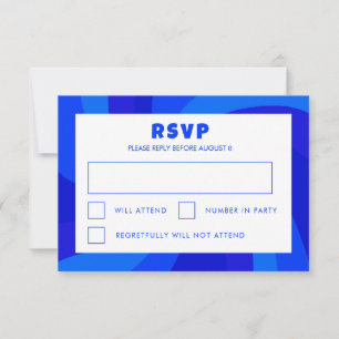Modern Swirl Star of David Custom Bar Bat Mitzvah RSVP Card