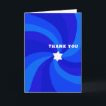 Modern Swirl Star of David Custom Bar Bat Mitzvah Thank You Card<br><div class="desc">Perfect thank you card to send after a bat mitzvah, bar mitzvah or other Jewish celebration! Hand made art for you. FULLY CUSTOMIZABLE! Click on “Personalise” above to edit the text. Click "edit using design tool" to adjust the fonts, colours and placements and to add an inside design if you...</div>