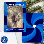 Modern Swirl Star of David HAPPY HANUKKAH CUSTOM Holiday Card<br><div class="desc">Perfect card to send for a Jewish celebration! Hand made art for you. FULLY CUSTOMIZABLE! Click on “Personalise” above to edit the text and add a photo. Click "edit using design tool" to adjust the fonts, colours and placements. Design is also available as digital download to send instantly and save...</div>