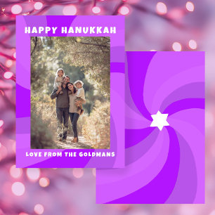 Modern Swirl Star of David HAPPY HANUKKAH CUSTOM Holiday Card