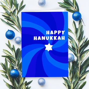 Modern Swirl Star of David HAPPY HANUKKAH HOLIDAY Card