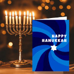 Modern Swirl Star of David HAPPY HANUKKAH HOLIDAY Card<br><div class="desc">Perfect card to send for a Jewish celebration! Hand made art for you. FULLY CUSTOMIZABLE! Click on “Personalise” above to edit the text. Click "edit using design tool" to adjust the fonts, colours and placements. Design is also available as digital download to send instantly and save on postage - as...</div>