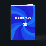 Modern Swirl Star of David MAZEL TOV Bar Mitzvah Card<br><div class="desc">Perfect congratulations card to send a bat mitzvah, bar mitzvah, wedding or other Jewish celebration! Hand made art for you. FULLY CUSTOMIZABLE! Click on “Personalise” above to edit the text. Click "edit using design tool" to adjust the fonts, colours and placements. Design is also available as digital download to send...</div>