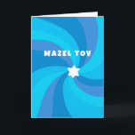 Modern Swirl Star of David MAZEL TOV Bar Mitzvah Card<br><div class="desc">Perfect congratulations card to send a bat mitzvah, bar mitzvah, wedding or other Jewish celebration! Hand made art for you. FULLY CUSTOMIZABLE! Click on “Personalise” above to edit the text. Click "edit using design tool" to adjust the fonts, colours and placements. Design is also available as digital download to send...</div>