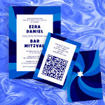 Modern Swirl Star of David QR Code Bar Bat Mitzvah Enclosure Card<br><div class="desc">Perfect enclosure or RSVP card for a bat mitzvah, bar mitzvah or other Jewish celebration! Hand made art for you. FULLY CUSTOMIZABLE! Click on “Personalise” above to edit the text and add your link to the QR code. Click "edit using design tool" to adjust the fonts, colours and placements and...</div>