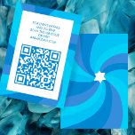 Modern Swirl Star of David QR Code Bar Bat Mitzvah Enclosure Card<br><div class="desc">Perfect enclosure or RSVP card for a bat mitzvah, bar mitzvah or other Jewish celebration! Hand made art for you. FULLY CUSTOMIZABLE! Click on “Personalise” above to edit the text and add your link to the QR code. Click "edit using design tool" to adjust the fonts, colours and placements and...</div>