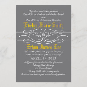 Modern Swirl Wedding Invitation