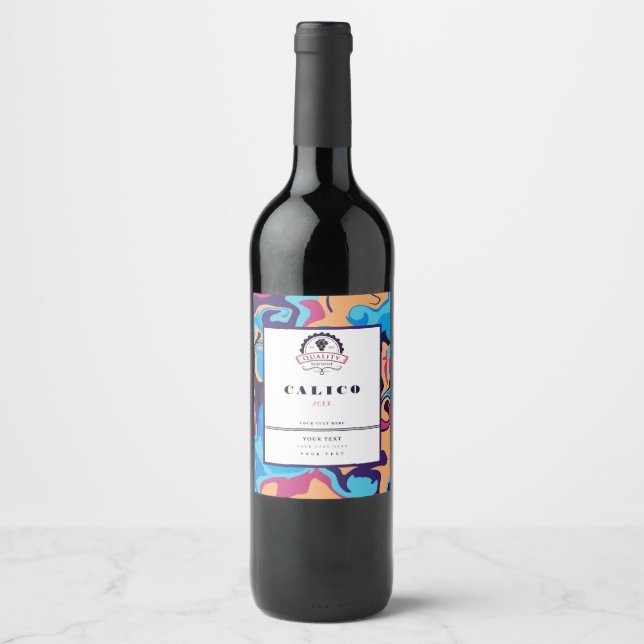 Modern Swirl Wine Label (Front)