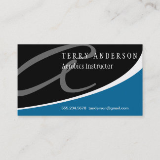 Modern Swoosh Monogram A Business Card