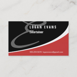 Modern Swoosh Monogram E Business Card