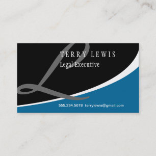 Modern Swoosh Monogram L Business Card