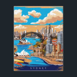 Modern Sydney Australia Travel Art Vintage Postcard<br><div class="desc">Modern Sydney Australia Travel Art Vintage</div>