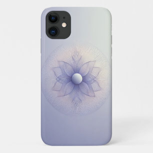Modern Symmetric Geometric Bloom - Minimalist Blue iPhone 11 Case