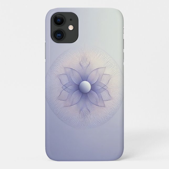 Modern Symmetric Geometric Bloom - Minimalist Blue Case-Mate iPhone Case (Back)