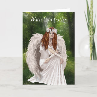 Modern Sympathy card with beautiful angel
