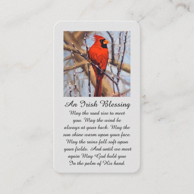 Modern Sympathy Card with Cardinal Bird (Front)