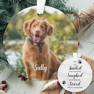Modern Sympathy Dog Photo Customised Pet Memorial Ornament