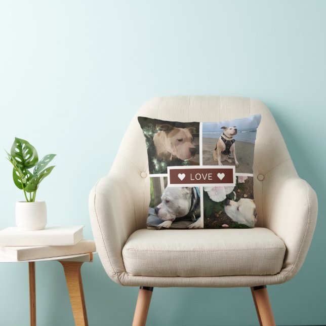Modern Sympathy Pet Photos Collage Cushion (Chair)