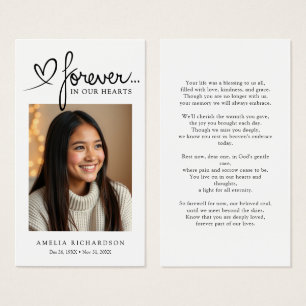 Modern Sympathy Photo Funeral Memorial Prayer Card