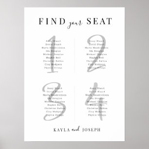 Modern Table 4 Seating Chart For Wedding Board